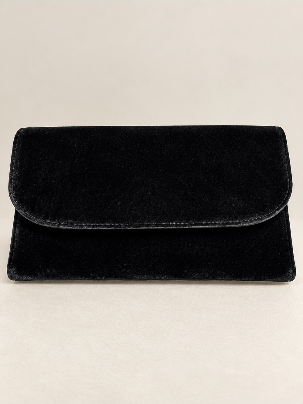 Street Level Black Velvet Envelope Clutch Evening Bag